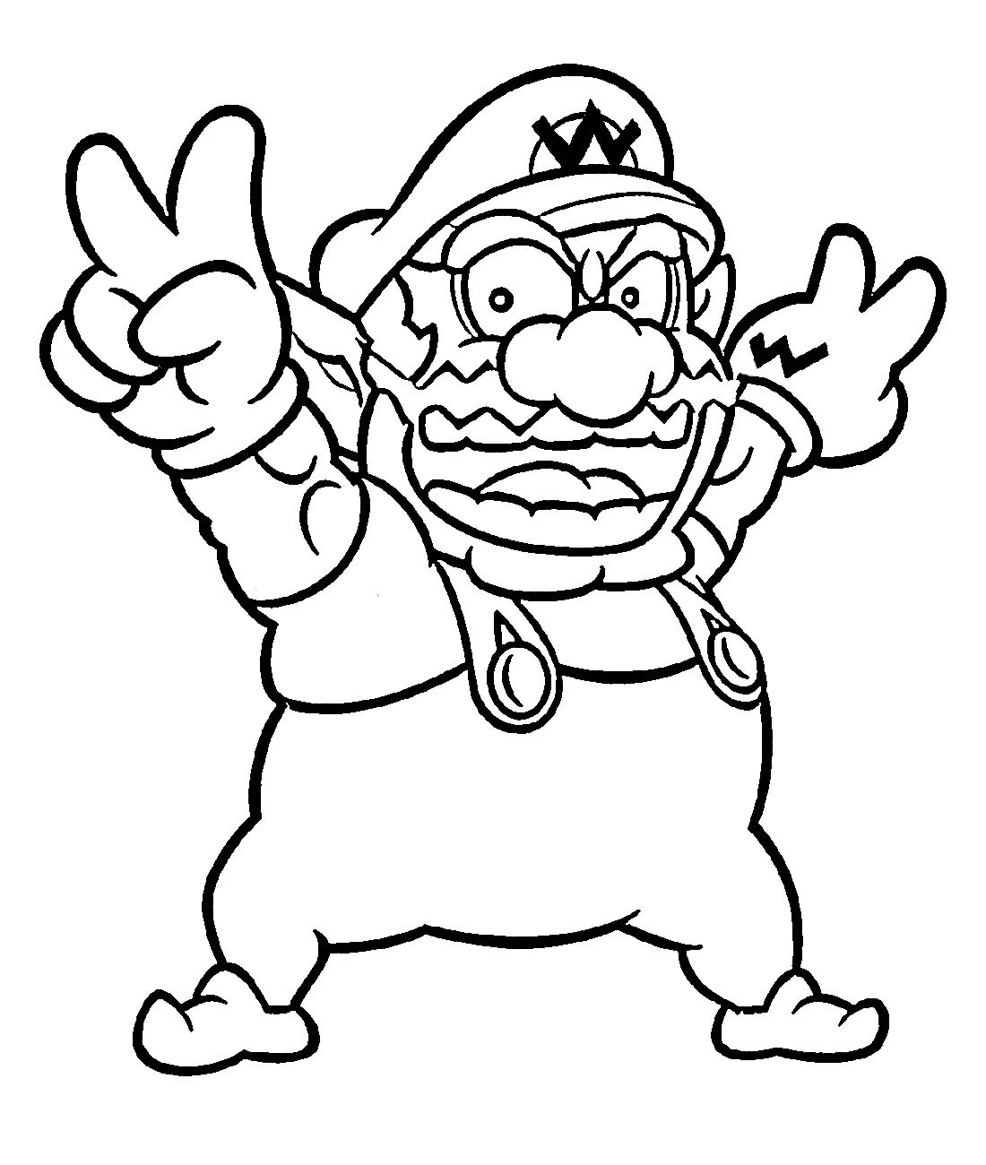 Çocuklar İçin Wario Boyama Sayfaları 