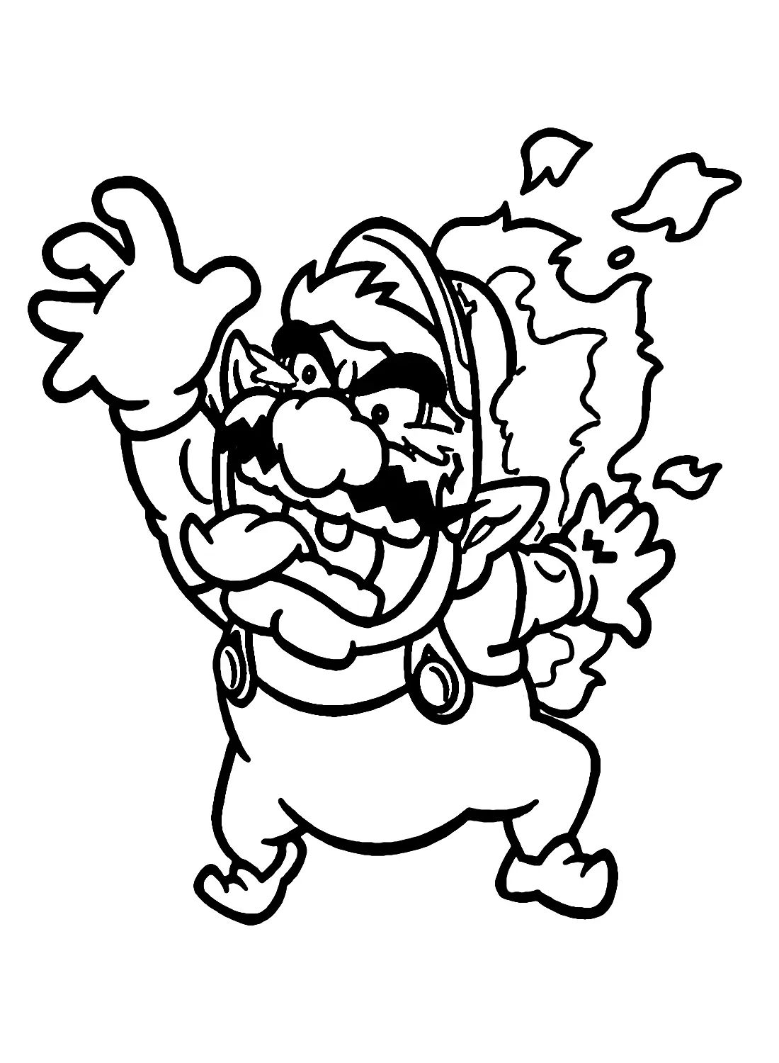 Çocuklar İçin Wario Boyama Sayfaları 