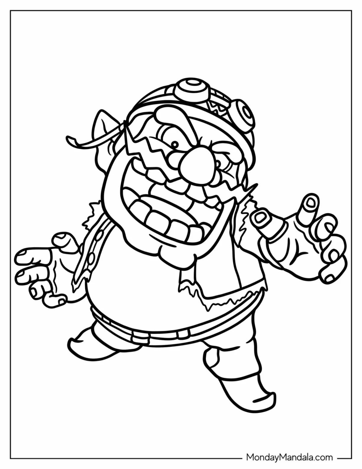 Çocuklar İçin Wario Boyama Sayfaları 