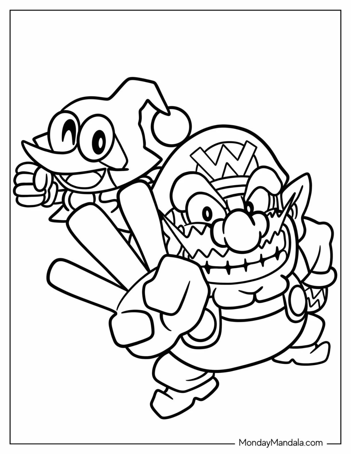 Çocuklar İçin Wario Boyama Sayfaları 