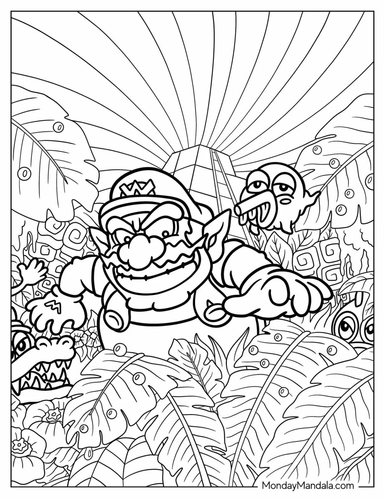 Çocuklar İçin Wario Boyama Sayfaları 
