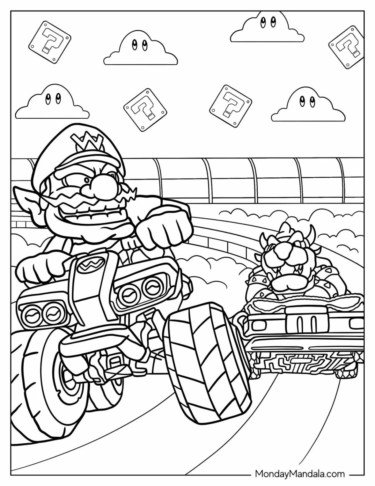 Çocuklar İçin Wario Boyama Sayfaları 