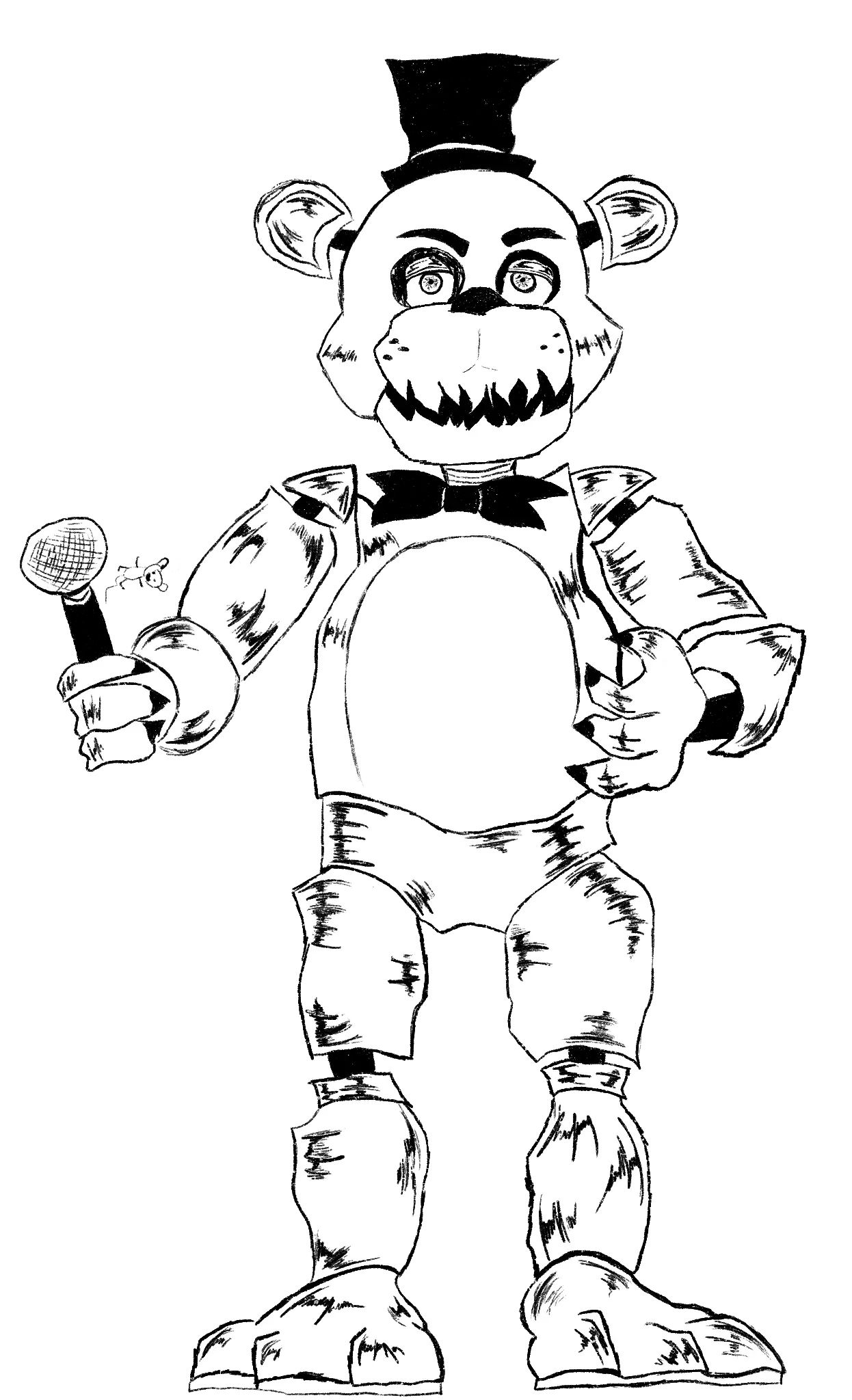 Çocuklar İçin Withered Freddy Boyama Sayfaları 