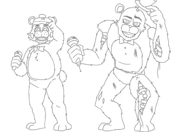 Çocuklar İçin Withered Freddy Boyama Sayfaları 