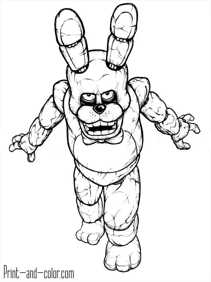 Çocuklar İçin Withered Freddy Boyama Sayfaları 