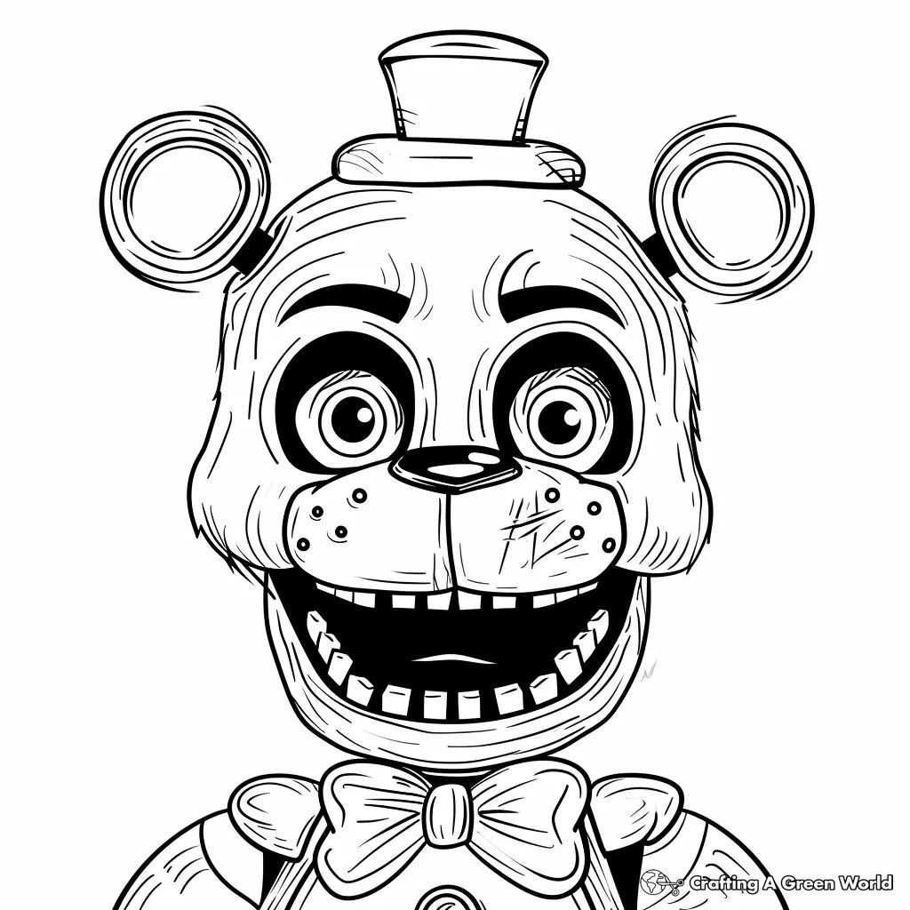 Çocuklar İçin Withered Freddy Boyama Sayfaları 