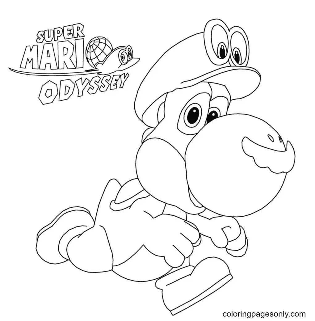 Çocuklar İçin Yoshi Boyama Sayfaları 