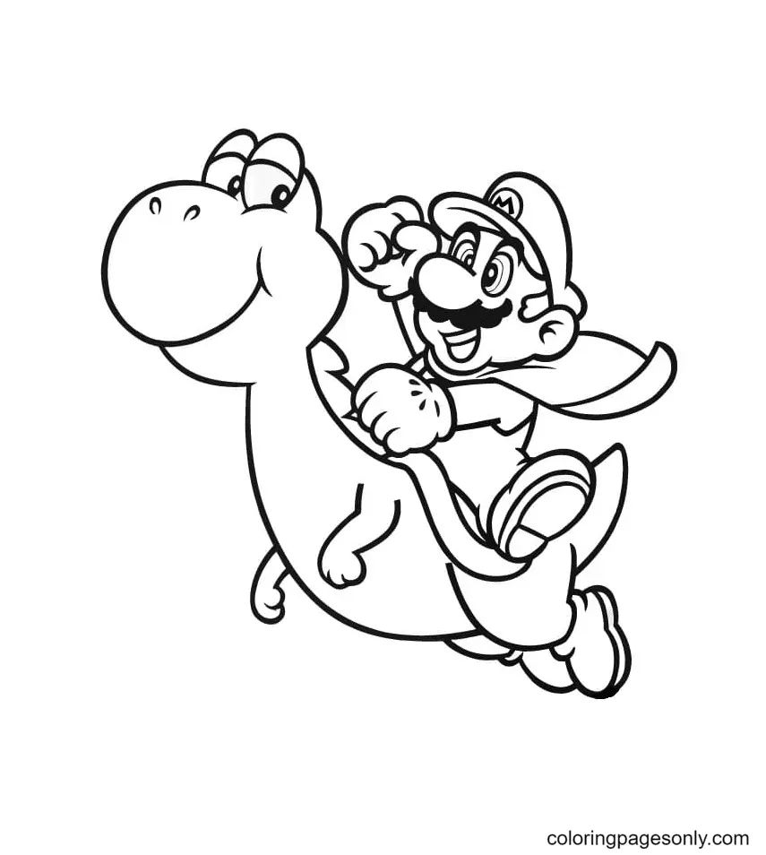 Çocuklar İçin Yoshi Boyama Sayfaları 