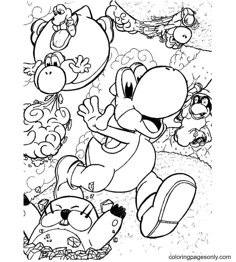 Çocuklar İçin Yoshi Boyama Sayfaları 