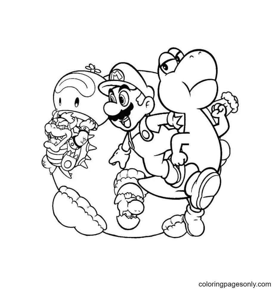 Çocuklar İçin Yoshi Boyama Sayfaları 