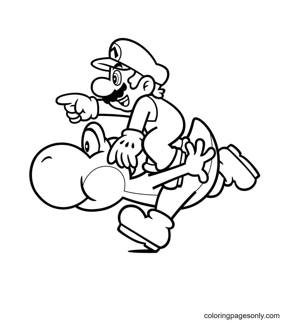 Çocuklar İçin Yoshi Boyama Sayfaları 
