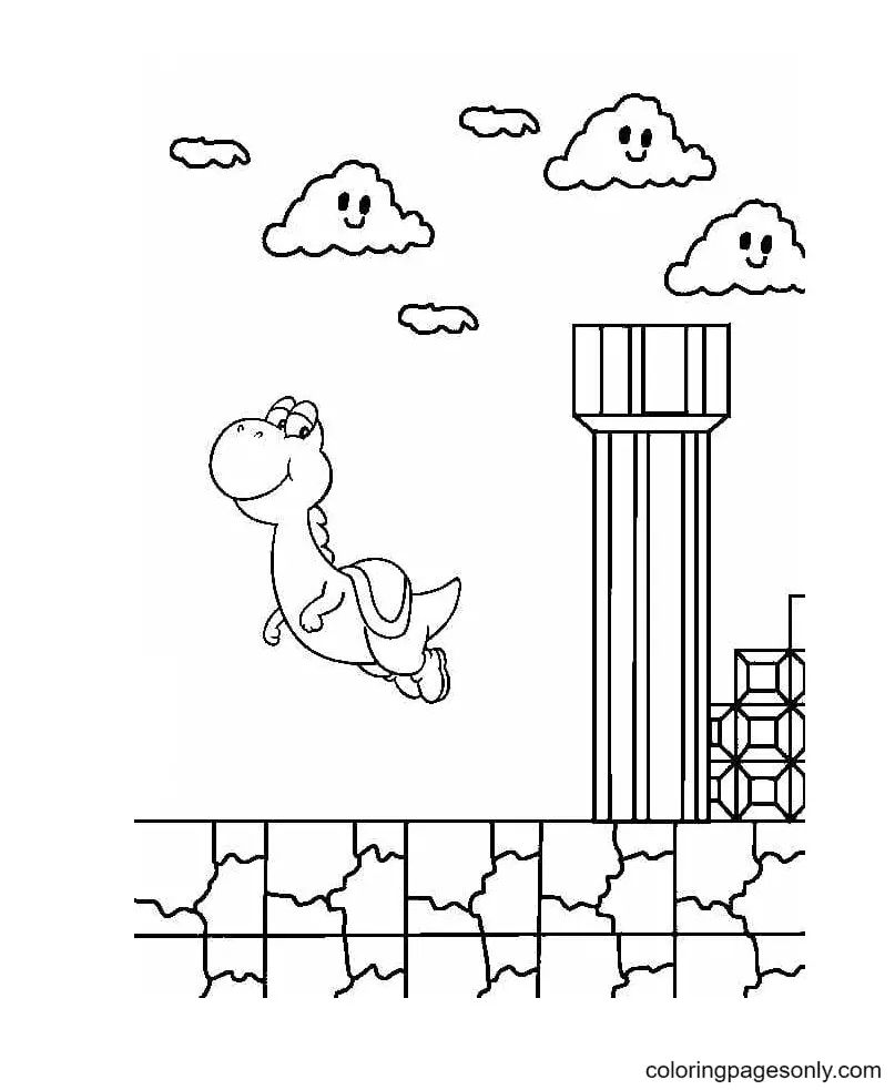 Çocuklar İçin Yoshi Boyama Sayfaları 