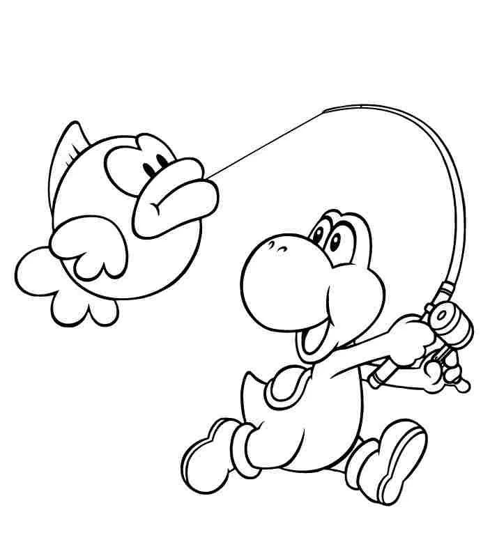 Çocuklar İçin Yoshi Boyama Sayfaları 