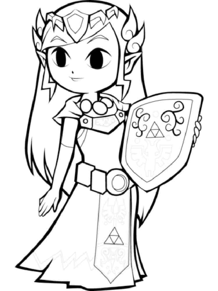 Çocuklar İçin Zelda Boyama Sayfaları 