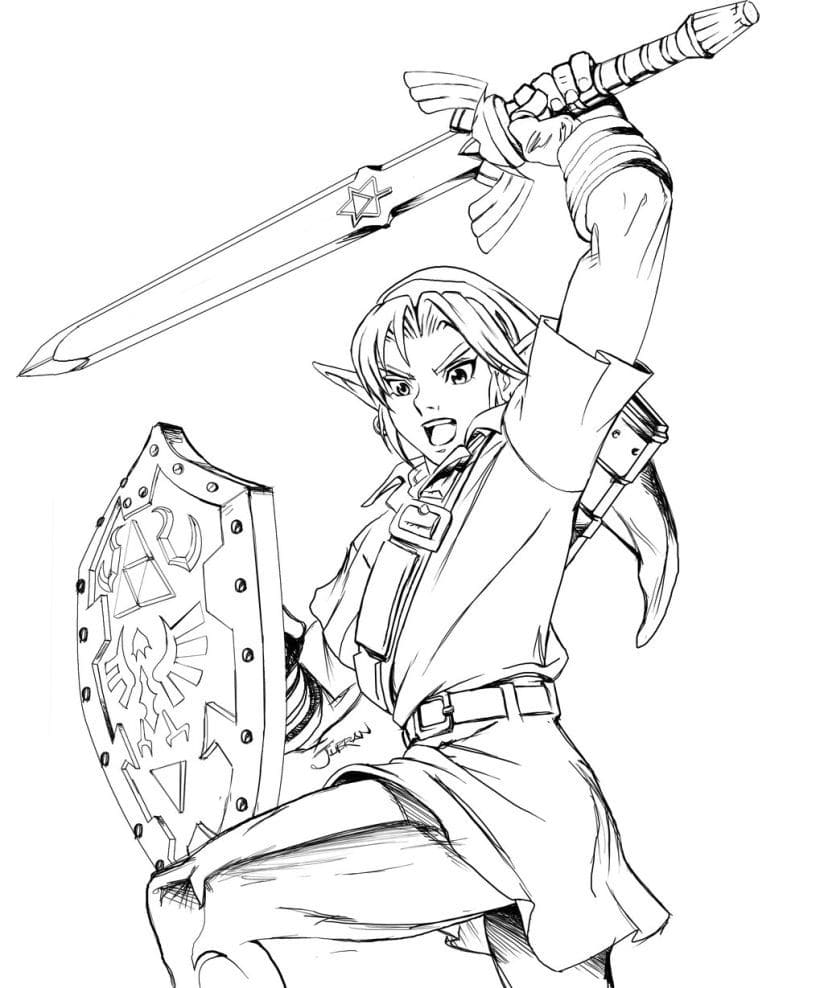 Çocuklar İçin Zelda Boyama Sayfaları 