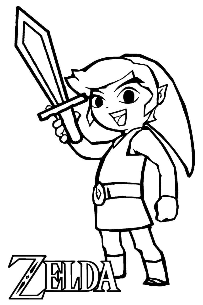 Çocuklar İçin Zelda Boyama Sayfaları 