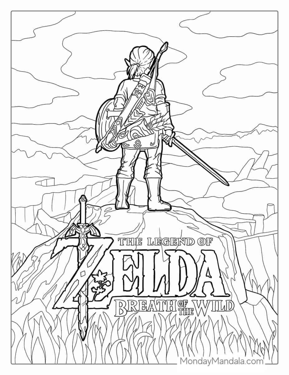 Çocuklar İçin Zelda Boyama Sayfaları 