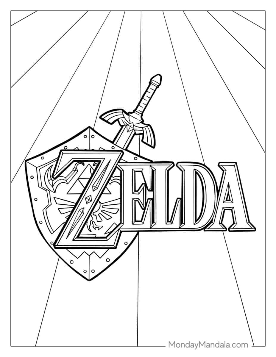 Çocuklar İçin Zelda Boyama Sayfaları 
