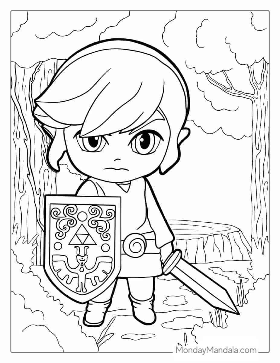 Çocuklar İçin Zelda Boyama Sayfaları 