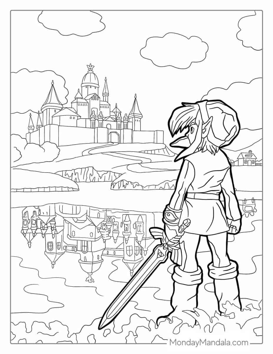 Çocuklar İçin Zelda Boyama Sayfaları 