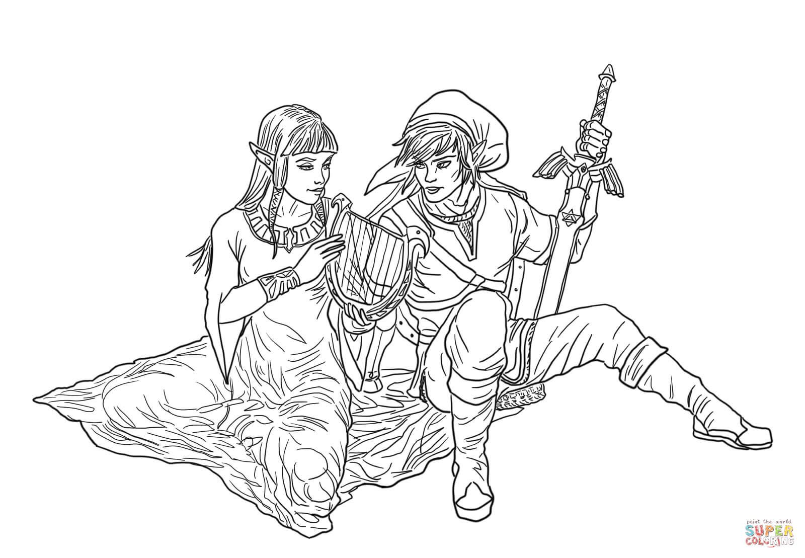 Çocuklar İçin Zelda Boyama Sayfaları 