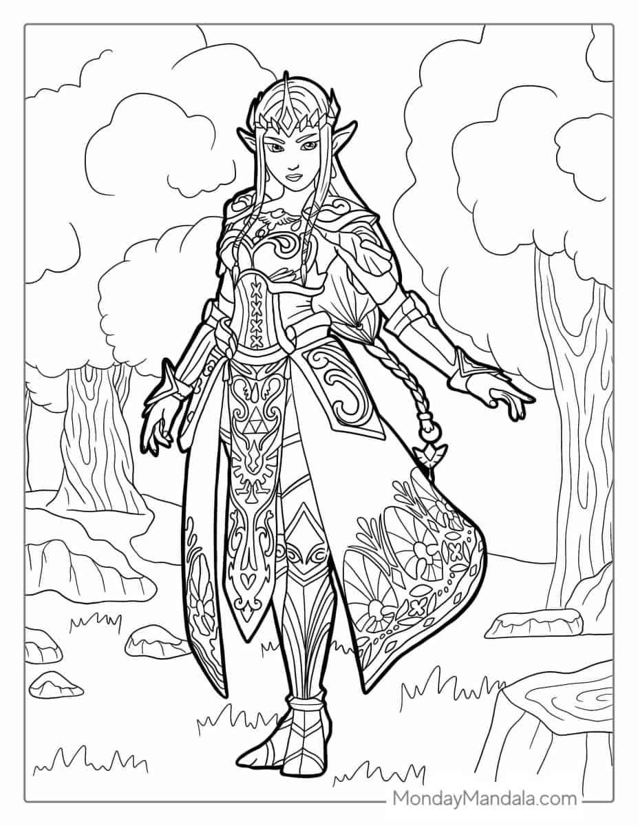 Çocuklar İçin Zelda Boyama Sayfaları 