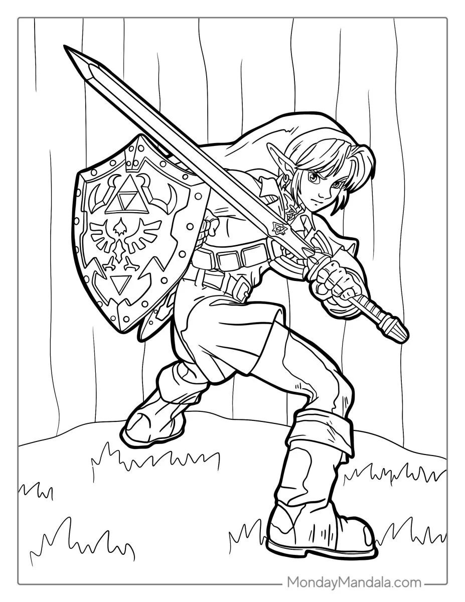 Çocuklar İçin Zelda Boyama Sayfaları 