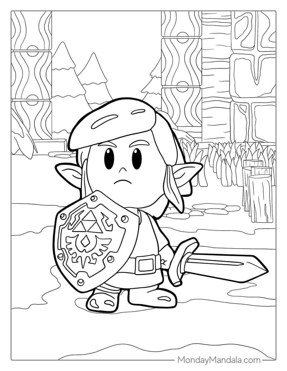 Çocuklar İçin Zelda Boyama Sayfaları 