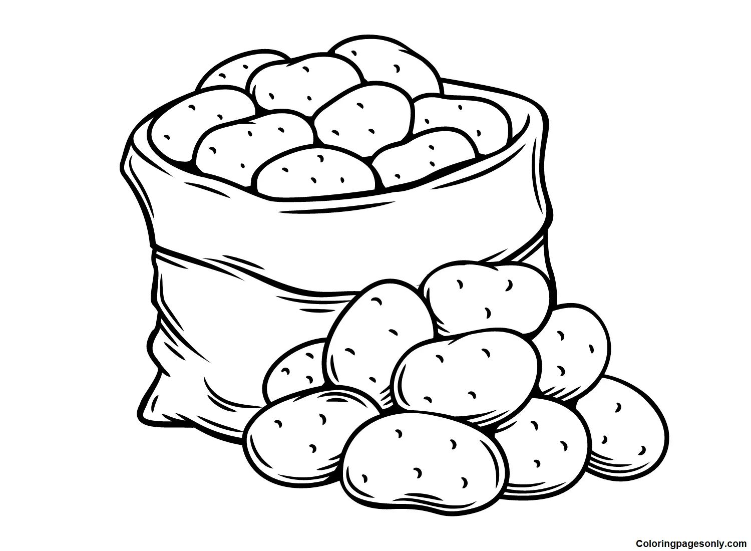 Çocuklar İçin Patates Boyama Sayfaları 