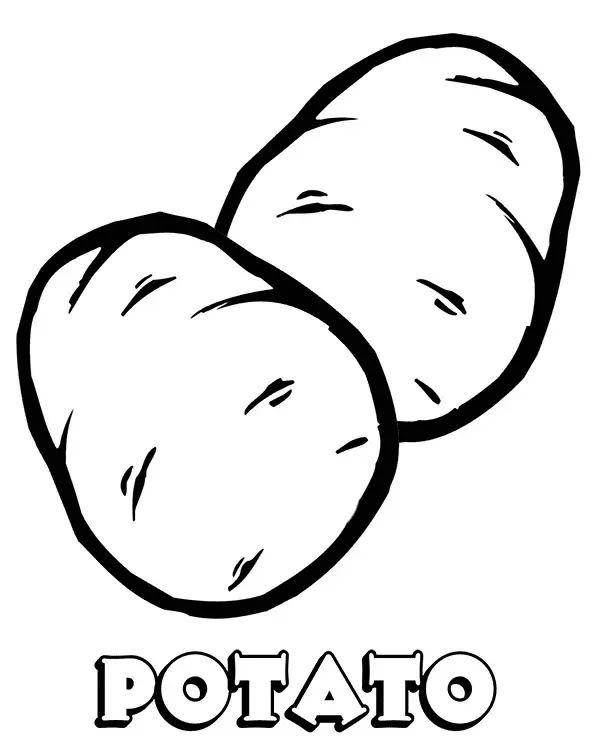 Çocuklar İçin Patates Boyama Sayfaları 