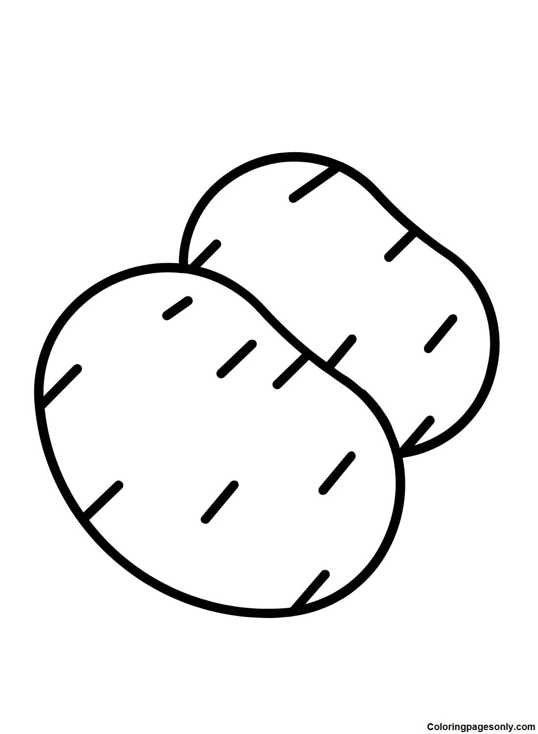 Çocuklar İçin Patates Boyama Sayfaları 