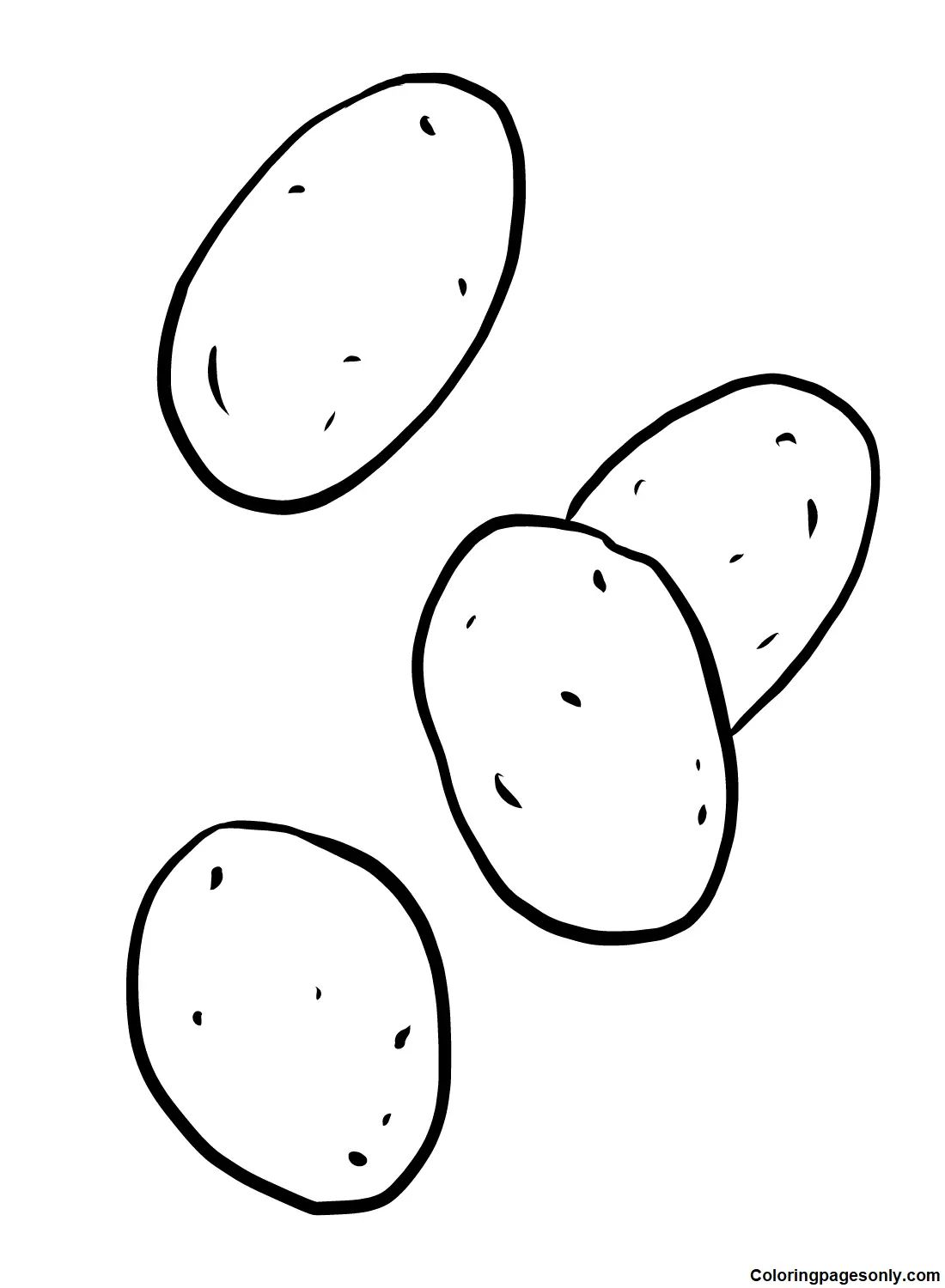 Çocuklar İçin Patates Boyama Sayfaları 