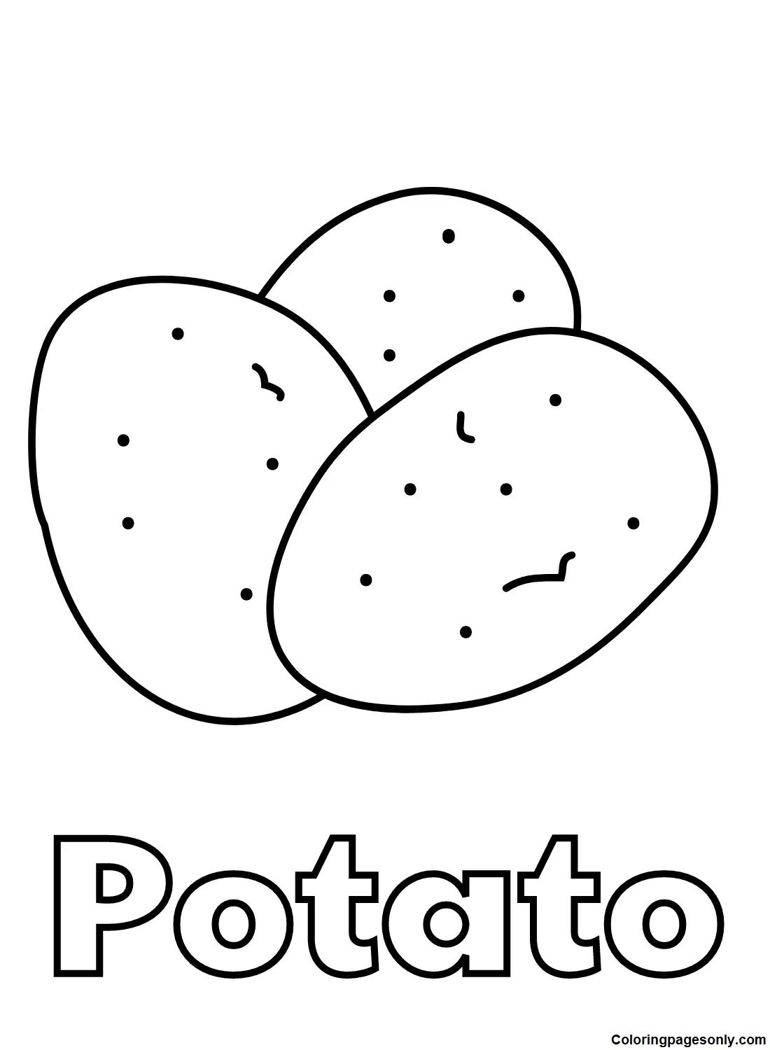 Çocuklar İçin Patates Boyama Sayfaları 