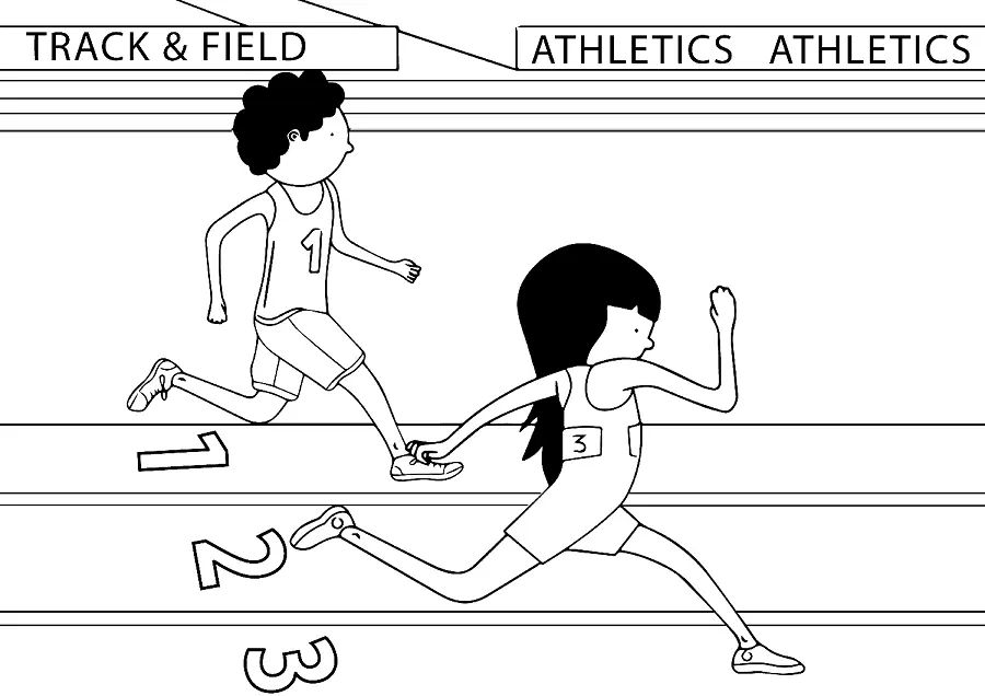 Çocuklar İçin Atletizm Boyama Sayfaları 