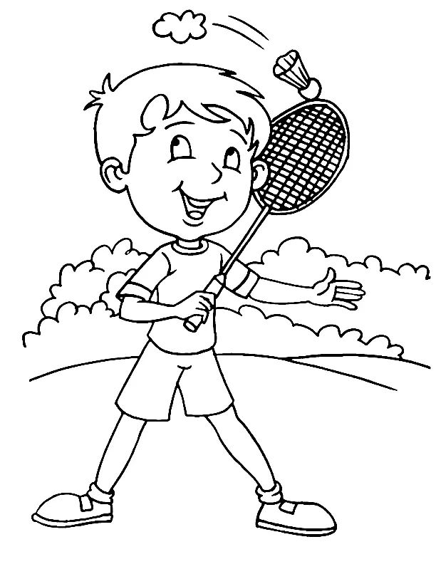 Çocuklar İçin Badminton Boyama Sayfaları 