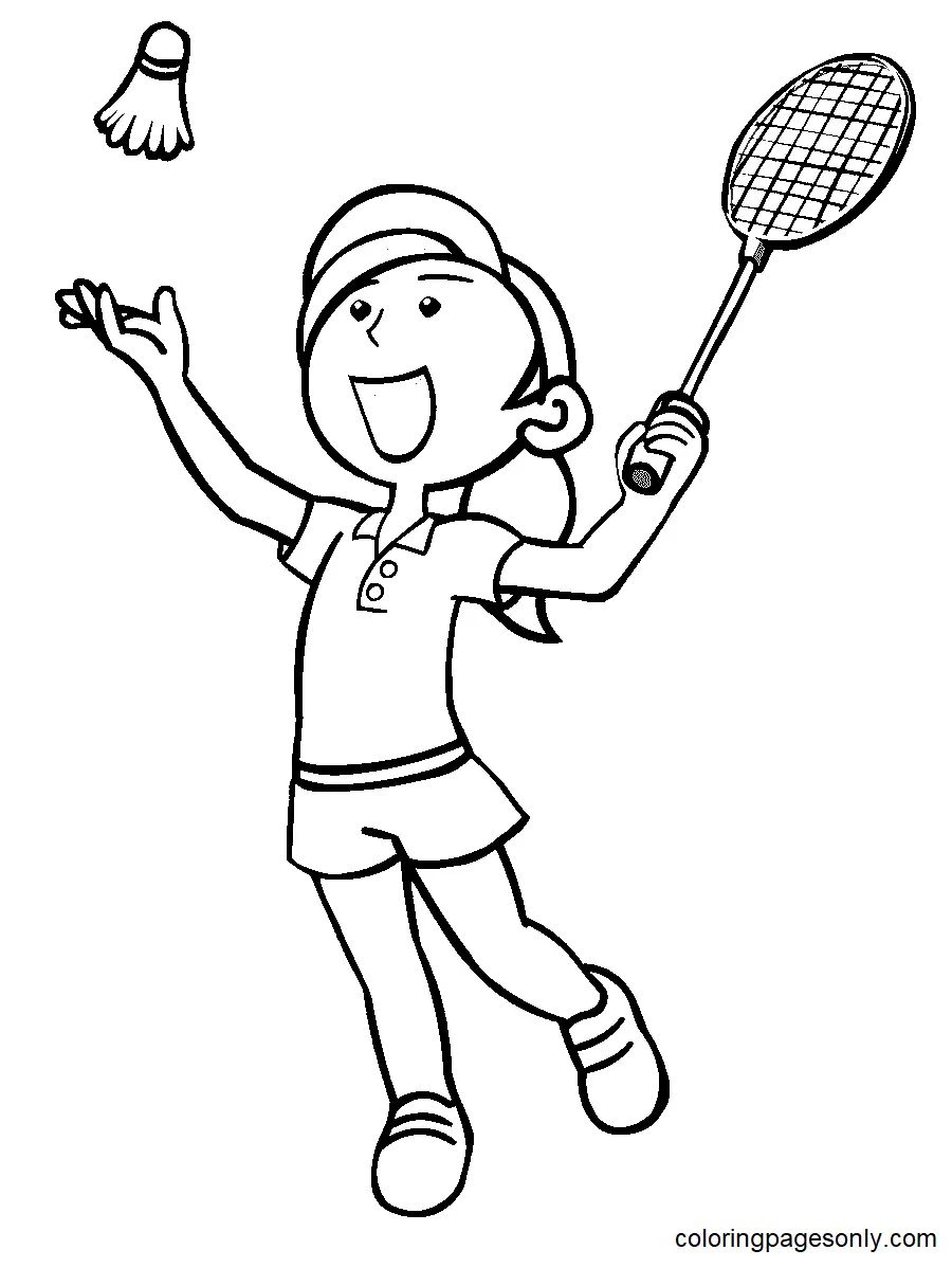 Çocuklar İçin Badminton Boyama Sayfaları 