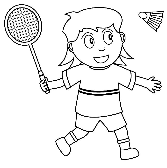 Çocuklar İçin Badminton Boyama Sayfaları 