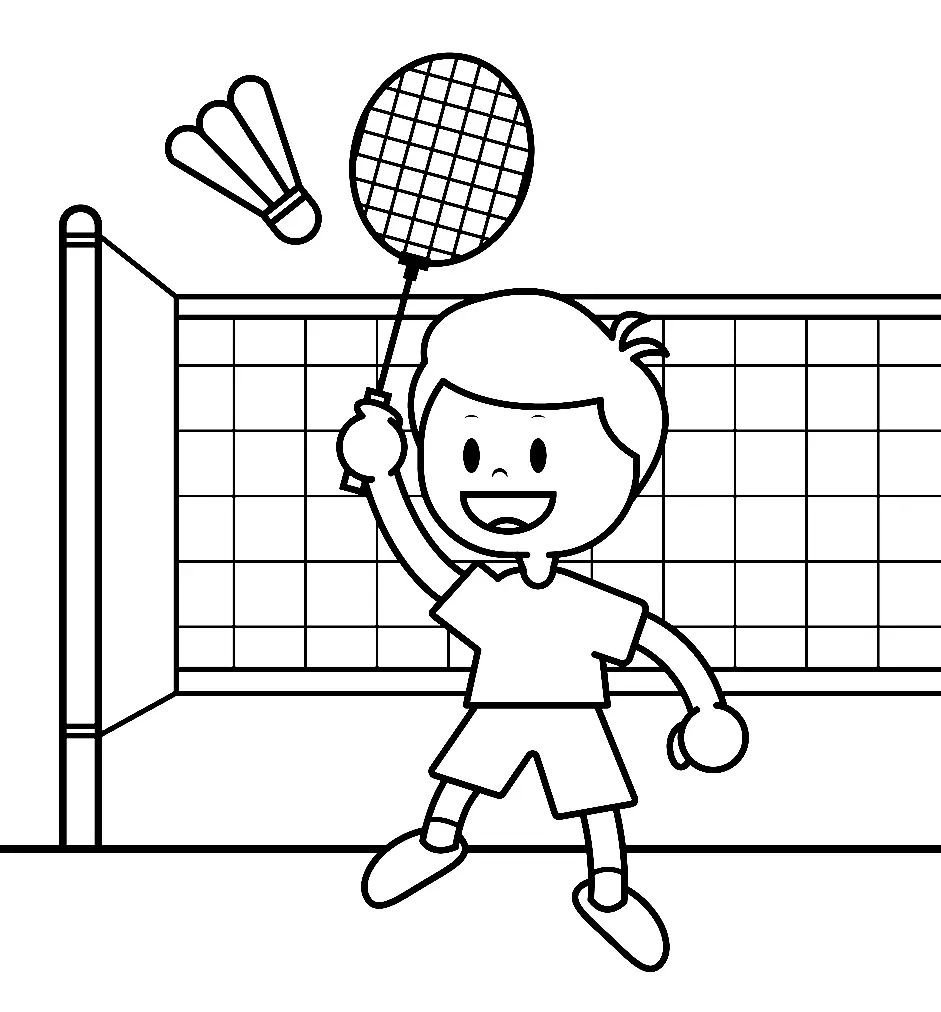 Çocuklar İçin Badminton Boyama Sayfaları 