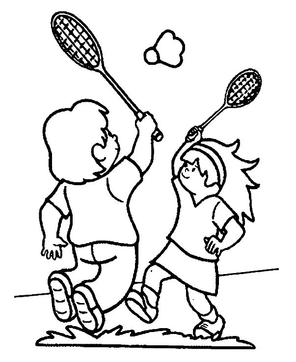 Çocuklar İçin Badminton Boyama Sayfaları 