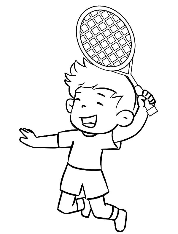 Çocuklar İçin Badminton Boyama Sayfaları 
