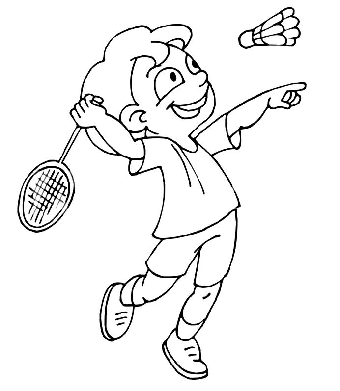 Çocuklar İçin Badminton Boyama Sayfaları 