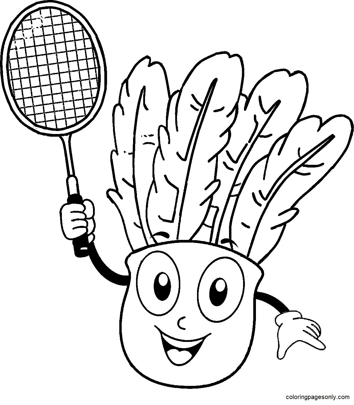 Çocuklar İçin Badminton Boyama Sayfaları 
