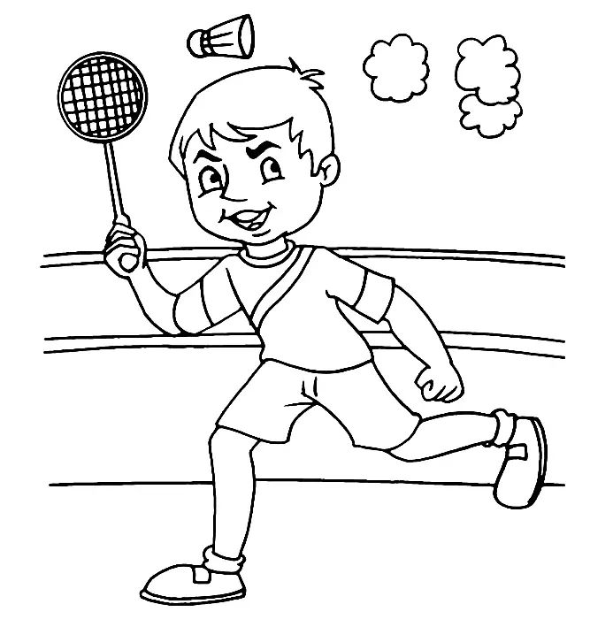 Çocuklar İçin Badminton Boyama Sayfaları 