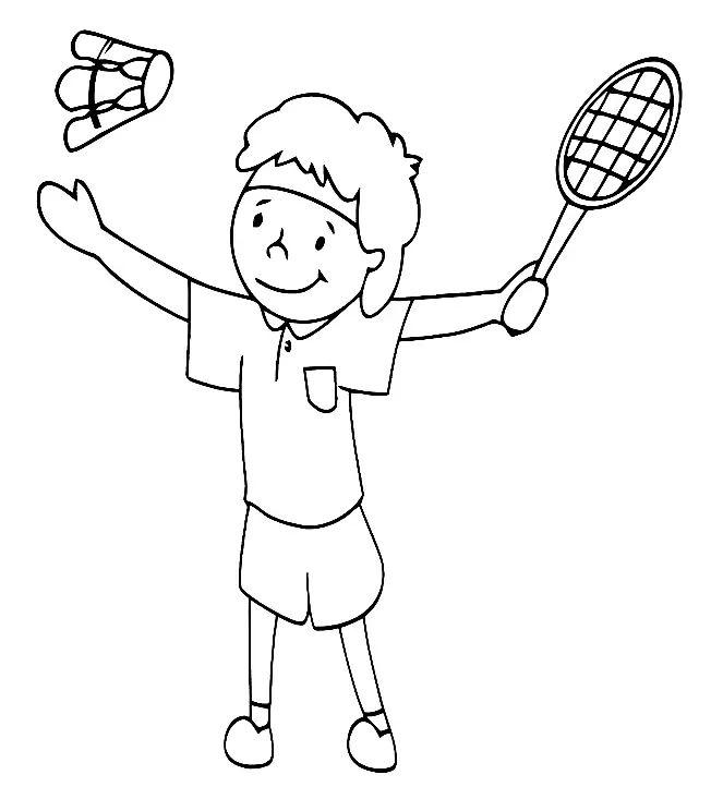 Çocuklar İçin Badminton Boyama Sayfaları 