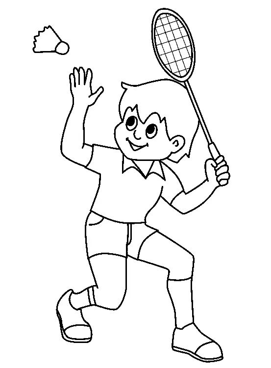 Çocuklar İçin Badminton Boyama Sayfaları 