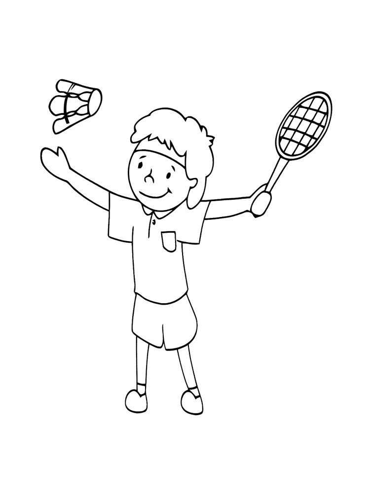 Çocuklar İçin Badminton Boyama Sayfaları 