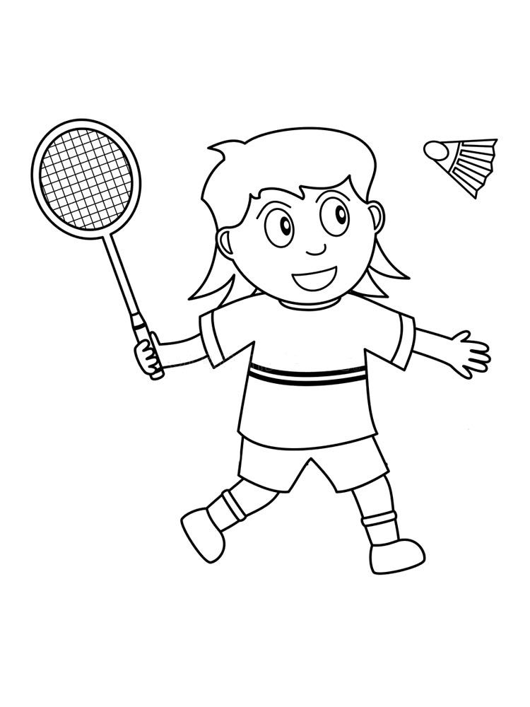 Çocuklar İçin Badminton Boyama Sayfaları 