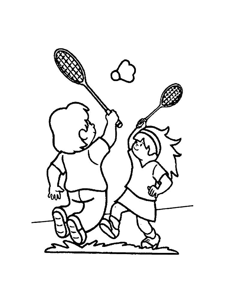 Çocuklar İçin Badminton Boyama Sayfaları 