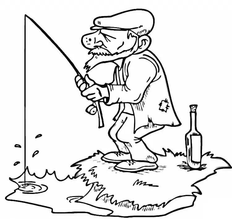 Çocuklar İçin Balıkçılık Boyama Sayfaları 