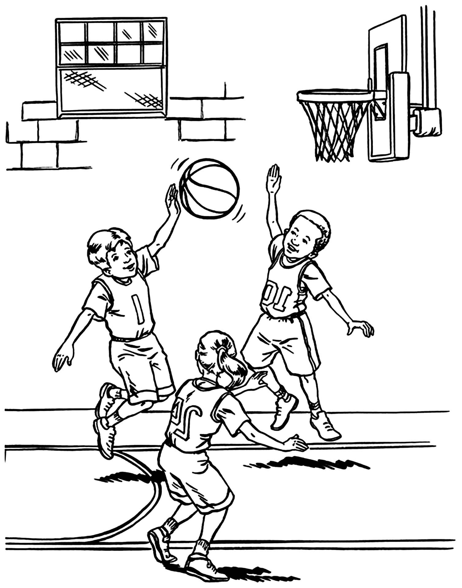 Çocuklar İçin Basketbol Boyama Sayfaları 